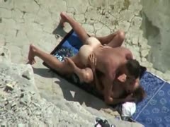 Careless horny pair caught fucking on beach on my spy webcam